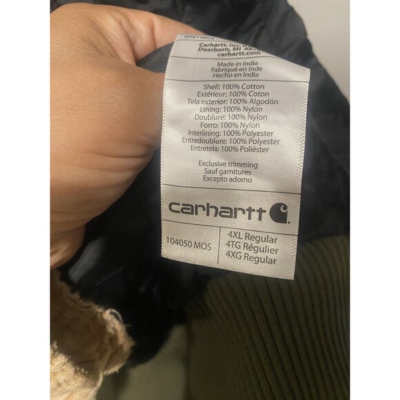 Carhartt Detroit Jacket 3M Insulated Mens Sz 4XL J130 Moss Green Gropcore - Picture 10 of 12